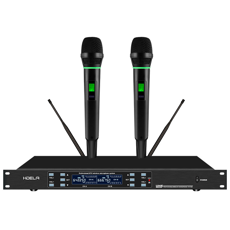 Microfon dinamic profesional pentru karaoke, pentru acasă KTV și scenă, cablat, cu baterie detașabilă 2000–4000 mAh, răspuns în frecvență 40 Hz–20 kHz, SNR ≥95 dB, autonomie 6–8 ore.