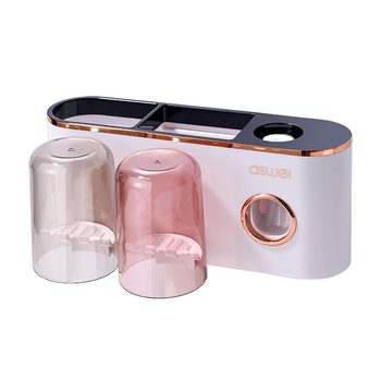 Automatikus fogkrémnyomó – falra szerelhető fogkefetartó, fúrás nélkül, PP+ABS