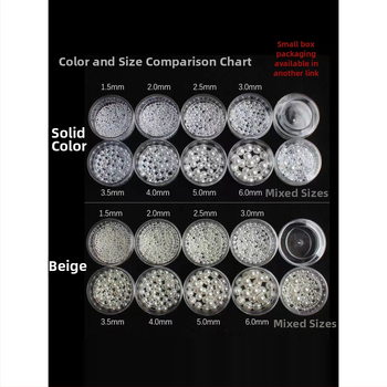 Μαργαριτάρια για μανικιούρ, στρογγυλά, μη πορώδη, υλικό: διοξείδιο του αλουμινίου, βασική συσκευασία