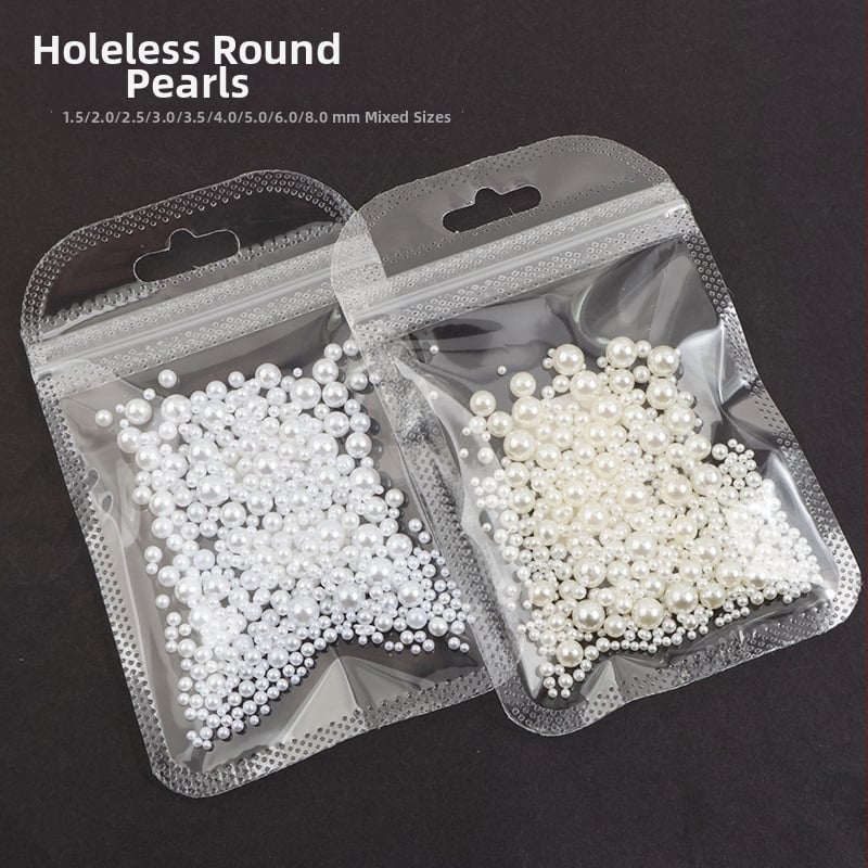 Μαργαριτάρια για μανικιούρ, στρογγυλά, μη πορώδη, υλικό: διοξείδιο του αλουμινίου, βασική συσκευασία