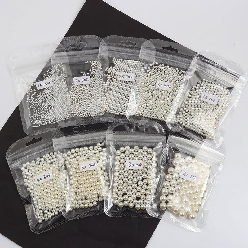 Μαργαριτάρια για μανικιούρ, στρογγυλά, μη πορώδη, υλικό: διοξείδιο του αλουμινίου, βασική συσκευασία