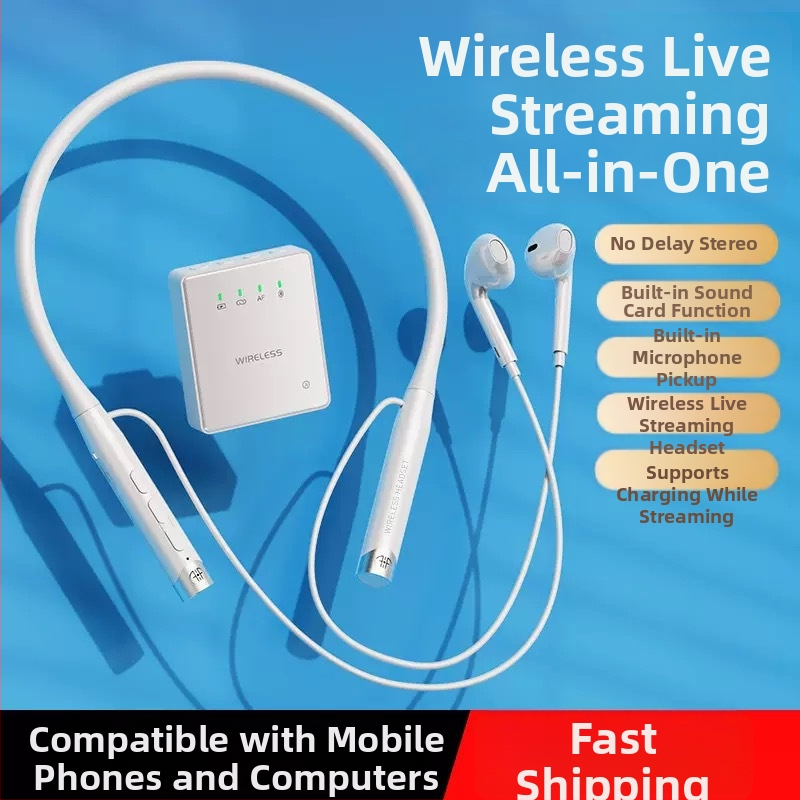 Zvuková karta pre živé vysielanie s integrovaným Bluetooth slúchadlom a inteligentnou redukciou šumu - Model T9P, Bluetooth 5.3, 20Hz-20kHz, SNR ≥70dB, výdrž batérie 6-8h