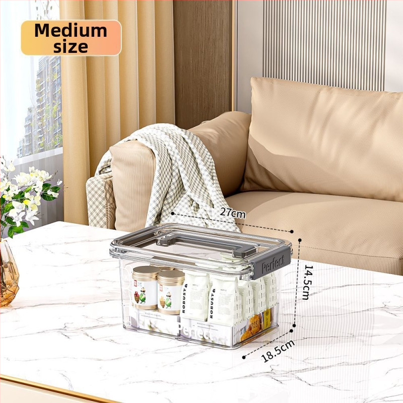 Διαφανές PET κουτί αποθήκευσης, φορητό και αδιάβροχο, με χωρητικότητα έως 5 L, για ρούχα, παιχνίδια, σνακ και βιβλία