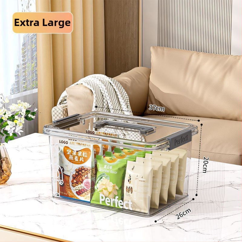 Διαφανές PET κουτί αποθήκευσης, φορητό και αδιάβροχο, με χωρητικότητα έως 5 L, για ρούχα, παιχνίδια, σνακ και βιβλία