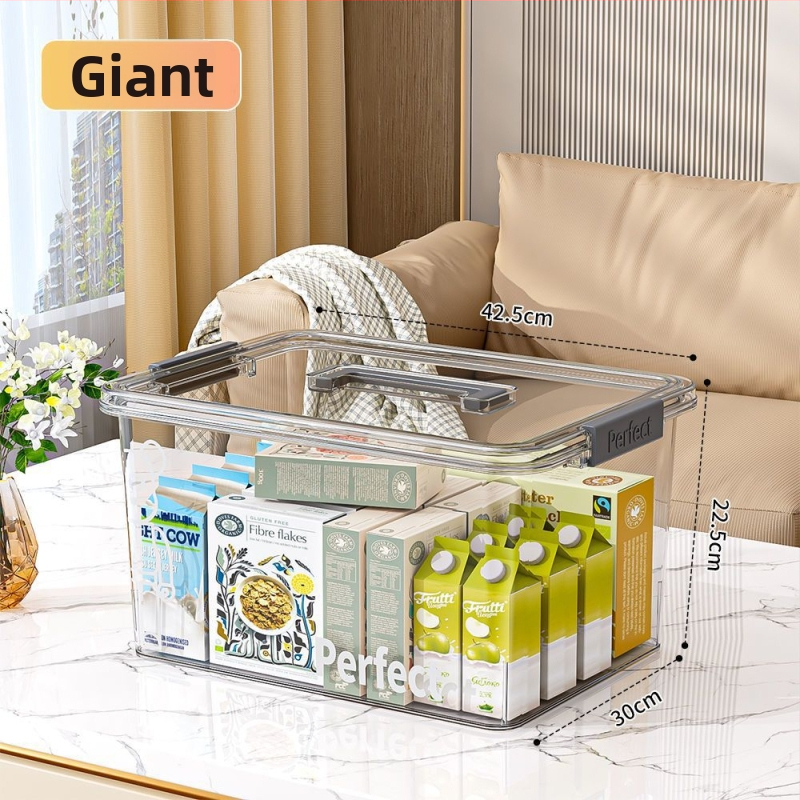 Διαφανές PET κουτί αποθήκευσης, φορητό και αδιάβροχο, με χωρητικότητα έως 5 L, για ρούχα, παιχνίδια, σνακ και βιβλία