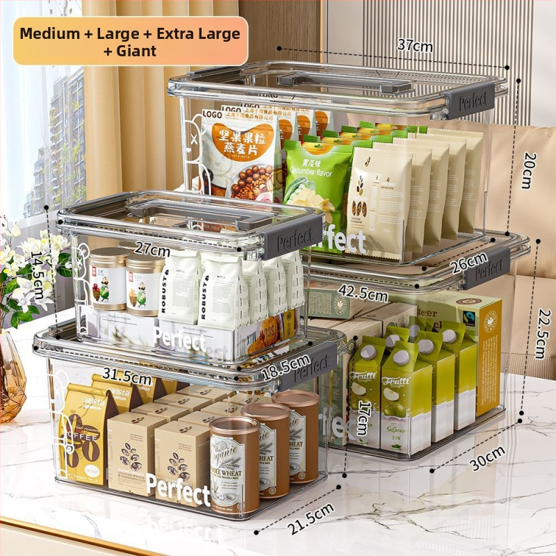 Διαφανές PET κουτί αποθήκευσης, φορητό και αδιάβροχο, με χωρητικότητα έως 5 L, για ρούχα, παιχνίδια, σνακ και βιβλία