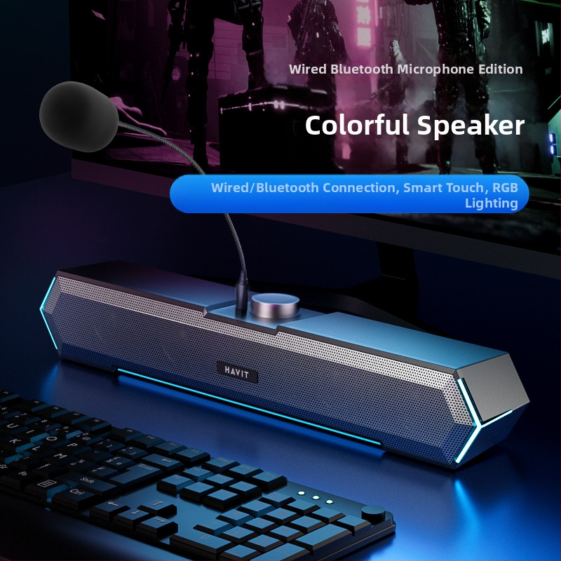 Stolne Bluetooth zvučnice za računalo, ukupna snaga 6W (3W×2), Bluetooth 5.0, 3,5 mm ulaz, frekvencijski raspon 60 Hz–15 kHz, SNR ≥70 dB