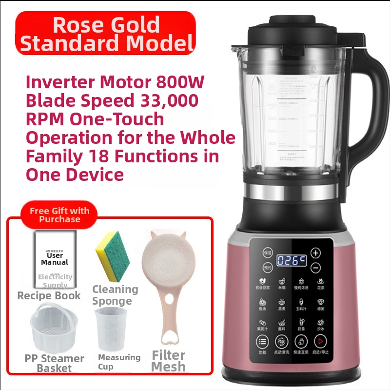 Všetko-v-jednom ohrievačská kuchynská mašina — 1750 ml, 800 W, 40 000 rpm, dotykové ovládanie, automatické čistenie