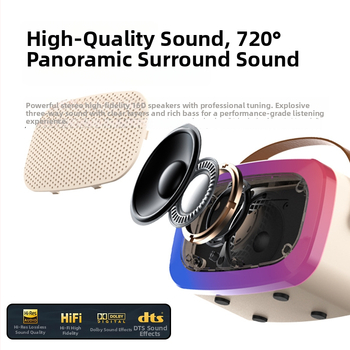 Kućni karaoke sustav sve-u-jednom Bluetooth zvučnik s bežičnim mikrofonom — Bluetooth 5.0, 5W, 100Hz-20kHz, SNR ≥85dB, domet 3 m