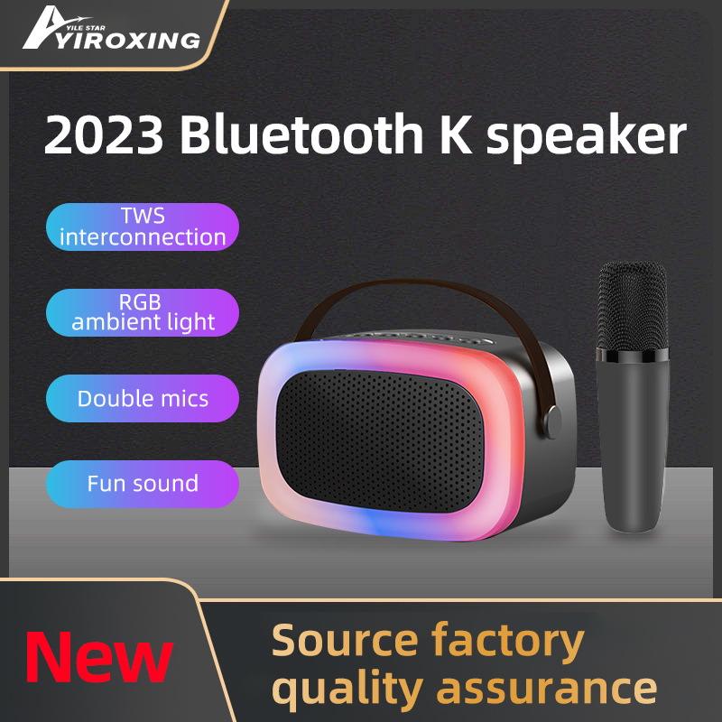 Kućni karaoke sustav sve-u-jednom Bluetooth zvučnik s bežičnim mikrofonom — Bluetooth 5.0, 5W, 100Hz-20kHz, SNR ≥85dB, domet 3 m