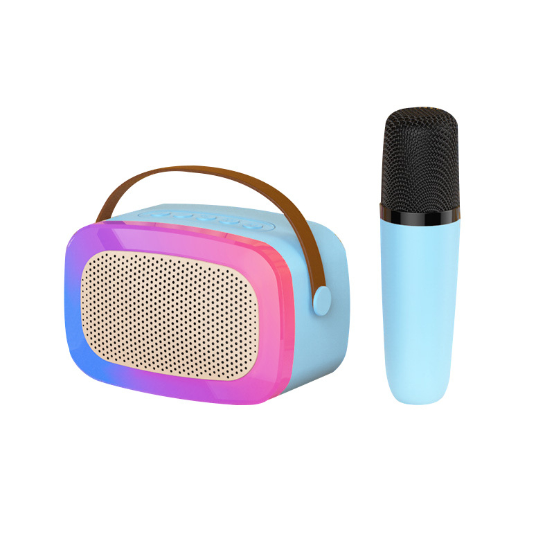 Kućni karaoke sustav sve-u-jednom Bluetooth zvučnik s bežičnim mikrofonom — Bluetooth 5.0, 5W, 100Hz-20kHz, SNR ≥85dB, domet 3 m