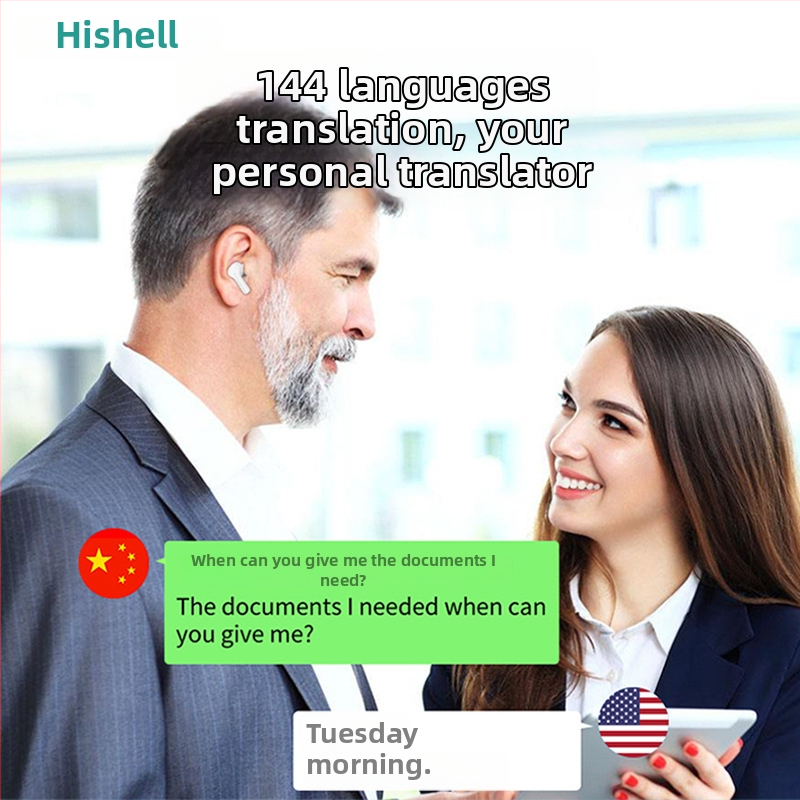 TM30 prekladové slúchadlá Bluetooth, dosah 10 m, dotykové ovládanie, preklad v reálnom čase s prekladom fotografií/hlasových a videohovorov