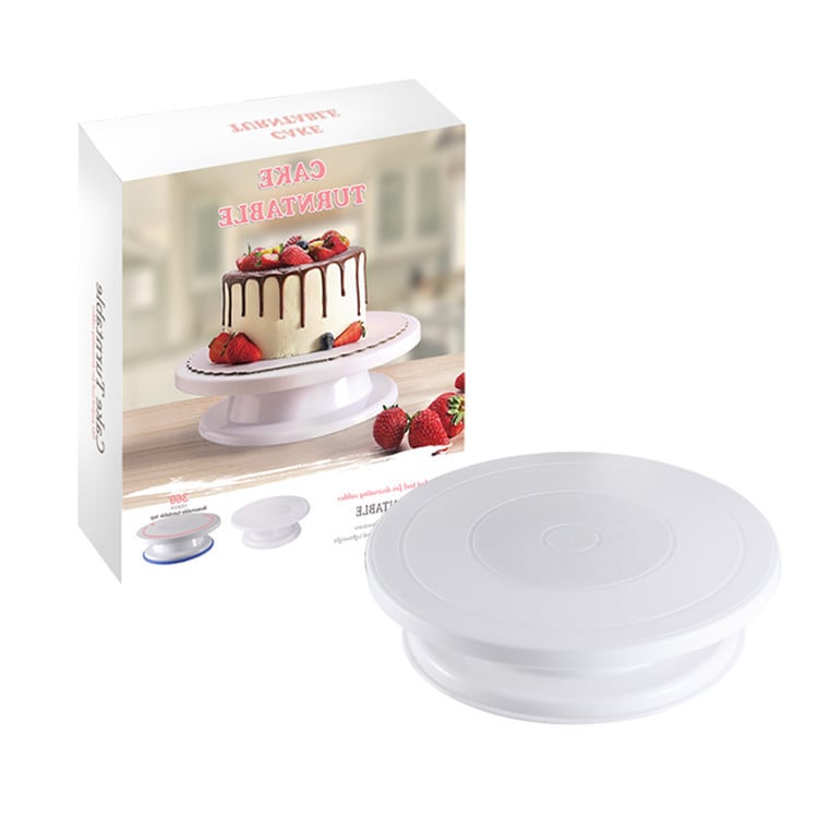 Въртяща се декорационна платформа за торти, кръгла, PP пластмаса, въведена през 2018