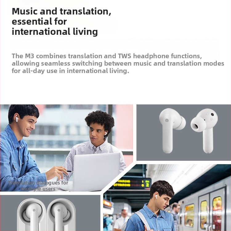 Timekettle M3 Travel Translator Earbuds – In-ear, Bluetooth, Wireless Earbuds, E-sports Gaming Štýl