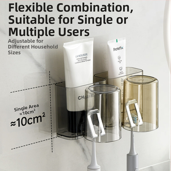 PH fogkefetartó, falra szerelhető, lyukasztás nélküli, műanyag, logó nyomtatott