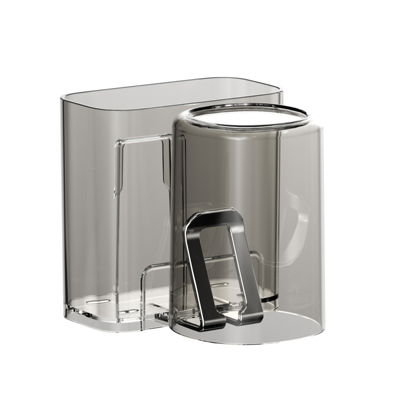 PH fogkefetartó, falra szerelhető, lyukasztás nélküli, műanyag, logó nyomtatott