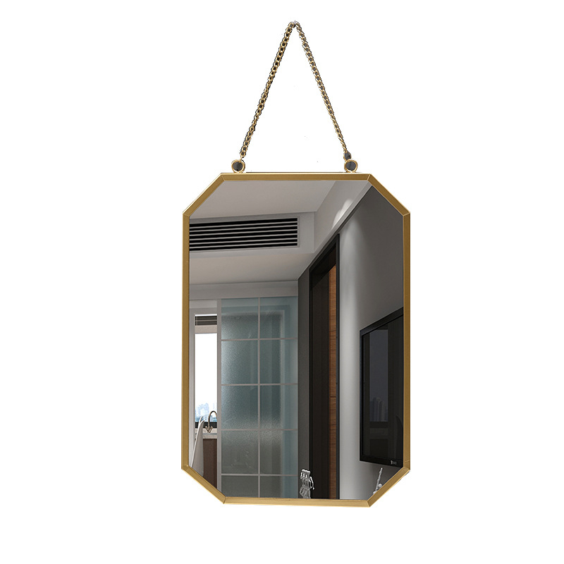 Zidno visiće ogledalo, metalni okvir, aluminijsko ogledalo, prilagodljivo, pogodno za kupaonicu, spavaću sobu i trgovinske prostore