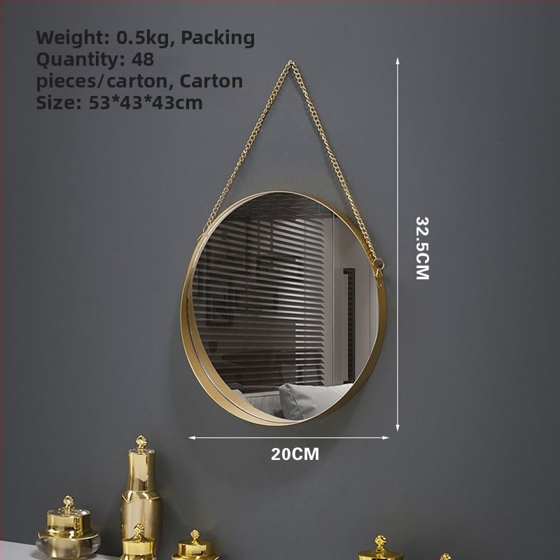 Zidno visiće ogledalo, metalni okvir, aluminijsko ogledalo, prilagodljivo, pogodno za kupaonicu, spavaću sobu i trgovinske prostore