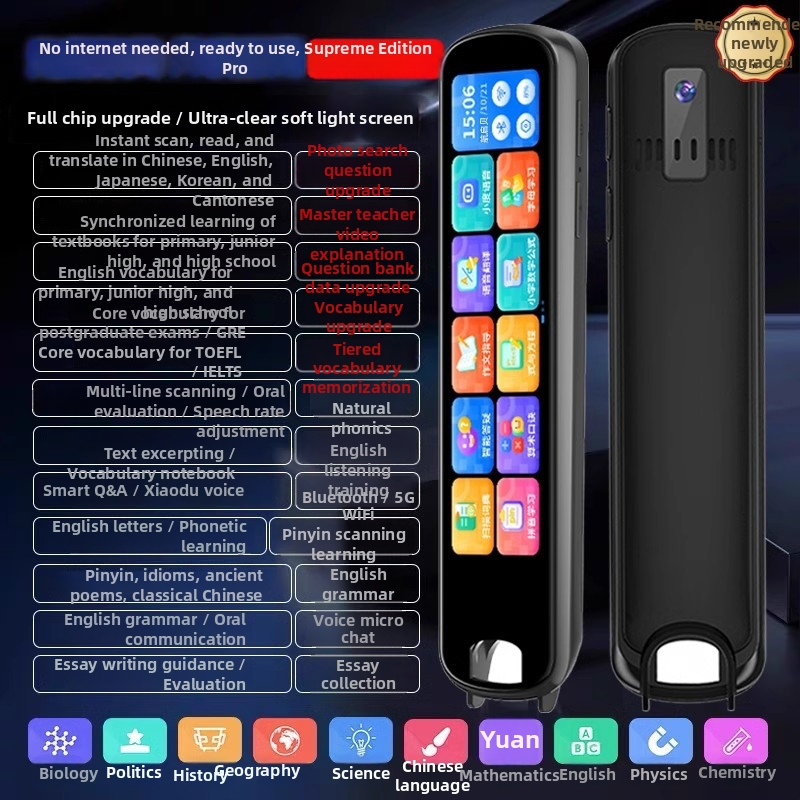 Alpha čitačka olovka s prijevodom i rječnikom – univerzalna, punjiva litijska baterija