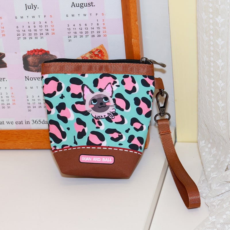 Leopárd mintás mini aprópénztárca Oxford anyagból, városi egyszerű stílus, vízálló, 2025 ősz