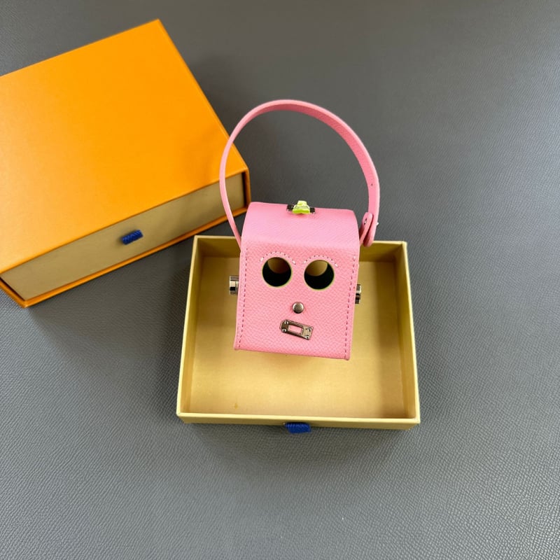 Κρεμαστό για τσαντάκι με θέμα το Halloween: μικρό ρομπότ, τετράγωνο κουτί, γνήσιο δέρμα, αξεσουάρ αποσκευών