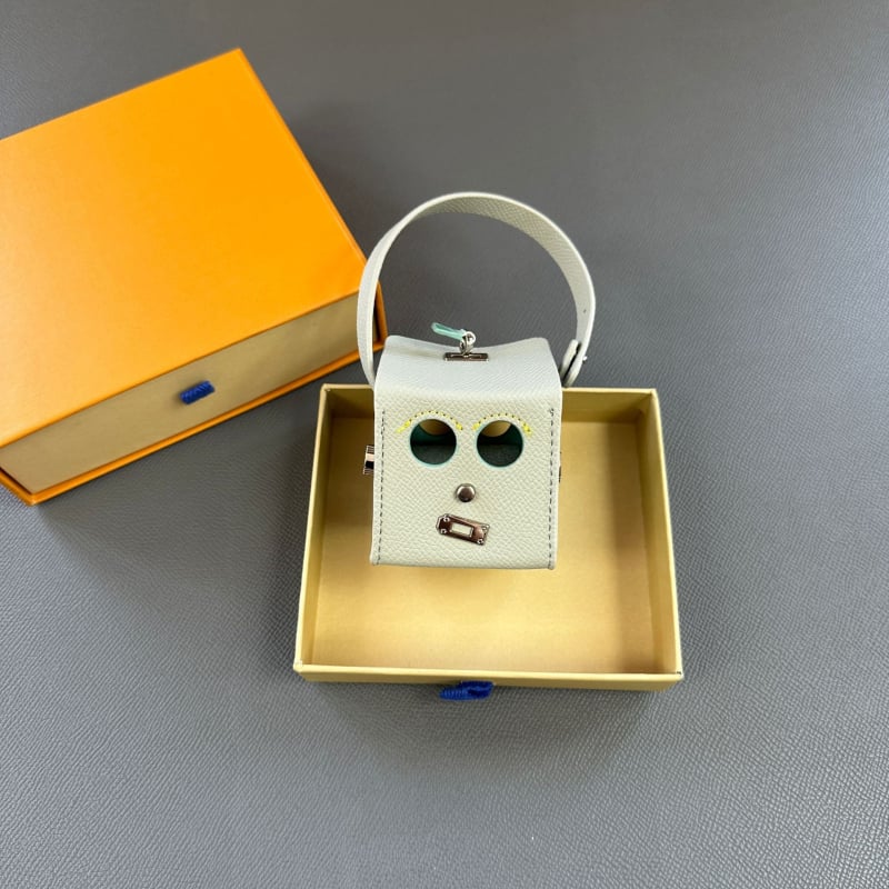 Κρεμαστό για τσαντάκι με θέμα το Halloween: μικρό ρομπότ, τετράγωνο κουτί, γνήσιο δέρμα, αξεσουάρ αποσκευών