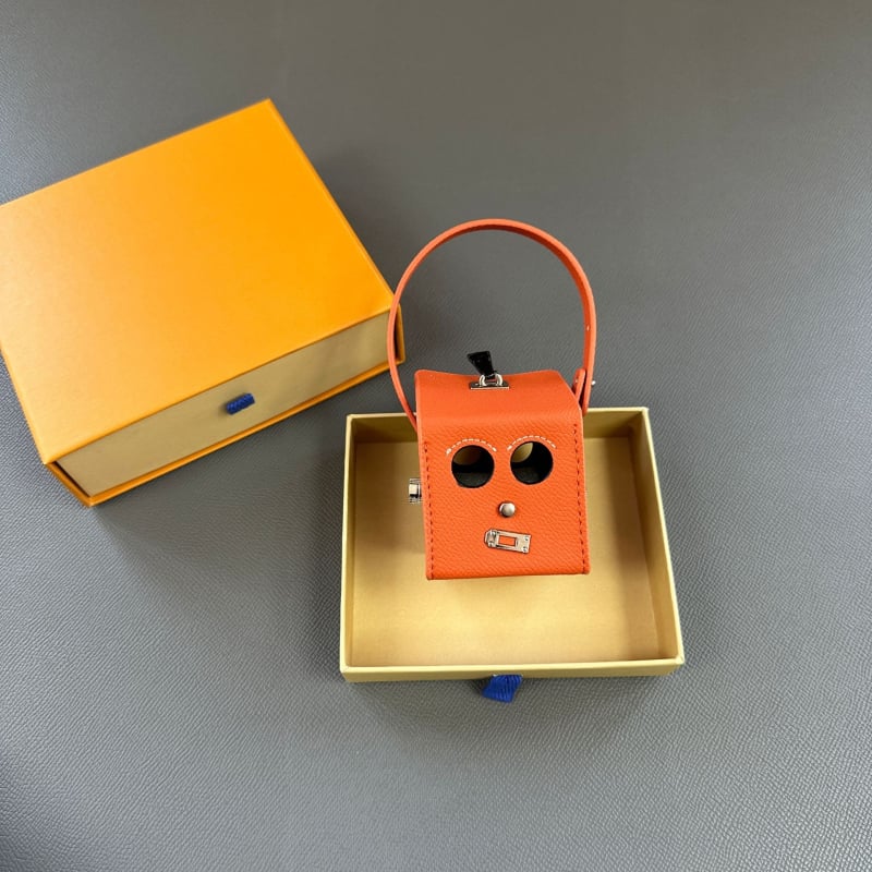 Κρεμαστό για τσαντάκι με θέμα το Halloween: μικρό ρομπότ, τετράγωνο κουτί, γνήσιο δέρμα, αξεσουάρ αποσκευών