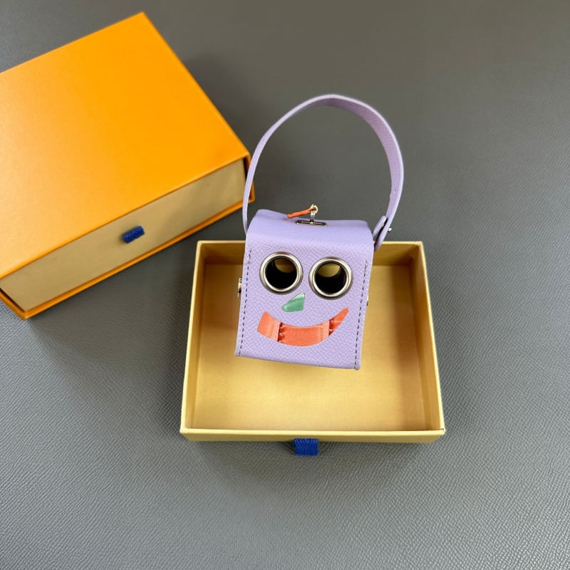 Κρεμαστό για τσαντάκι με θέμα το Halloween: μικρό ρομπότ, τετράγωνο κουτί, γνήσιο δέρμα, αξεσουάρ αποσκευών