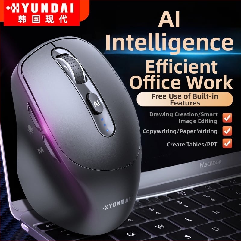 Ασύρματο ποντίκι 2,4G+Bluetooth, 1600dpi, 6 πλήκτρα, εργονομικός σχεδιασμός, επαναφορτιζόμενο