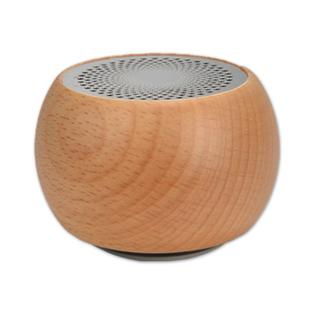 Boxa Bluetooth rotundă din lemn, Bluetooth 5.3, 3W, baterie încorporată 300-500 mAh, răspuns în frecvențe 20 Hz-20 kHz, IPX2