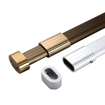 Bară telescopică pentru haine pentru garderob, din aliaj de aluminiu, model Type C, stil light luxury