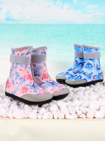 Παιδικά παπούτσια για περιπλάνηση σε ποταμό, μεσαίο ύψος, Velcro κλείσιμο, Lycra επάνω μέρος, αντιολισθητική εξωτερική σόλα από καουτσούκ