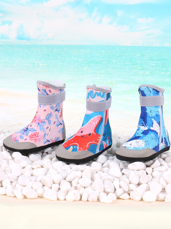 Παιδικά παπούτσια για περιπλάνηση σε ποταμό, μεσαίο ύψος, Velcro κλείσιμο, Lycra επάνω μέρος, αντιολισθητική εξωτερική σόλα από καουτσούκ