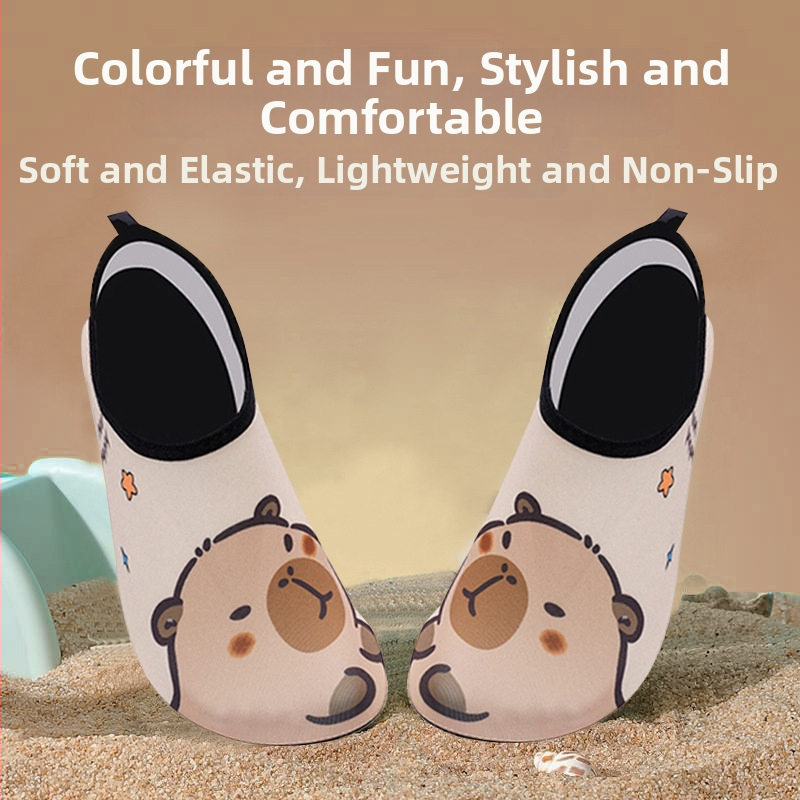 Παιδικά παπούτσια παραλίας για κολύμβηση και βαδίσματα σε ποτάμι — αντιολισθητική σόλα από καουτσούκ, επάνω μέρος από Lycra, γρήγορο στέγνωμα, χαμηλό προφίλ