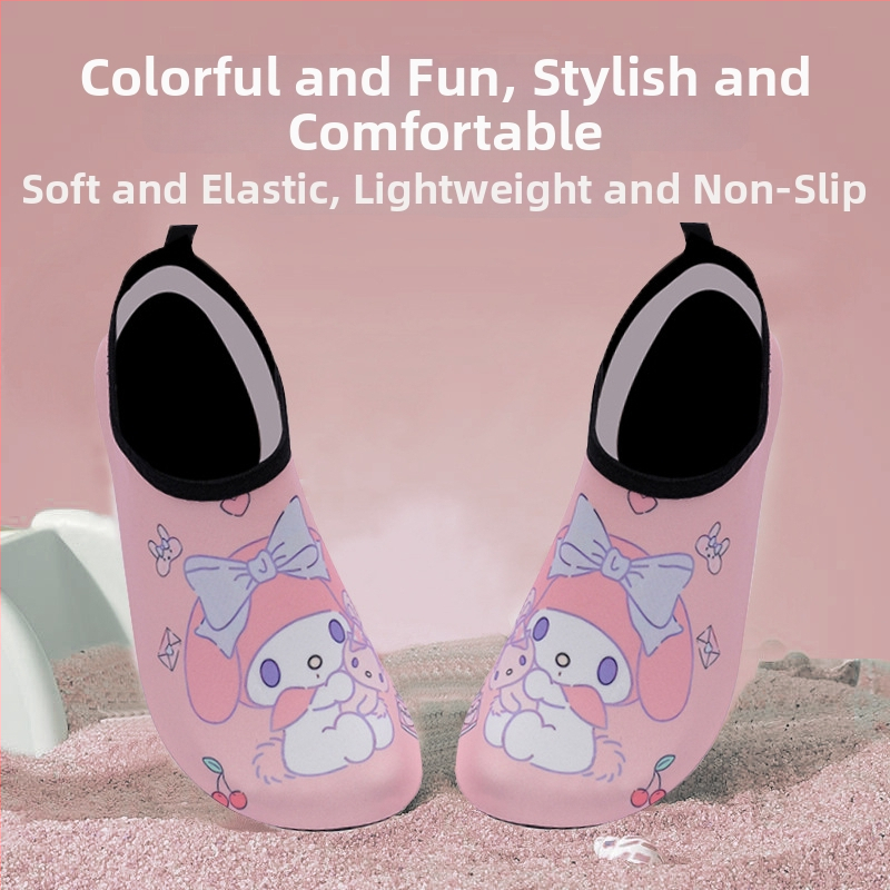 Παιδικά παπούτσια παραλίας για κολύμβηση και βαδίσματα σε ποτάμι — αντιολισθητική σόλα από καουτσούκ, επάνω μέρος από Lycra, γρήγορο στέγνωμα, χαμηλό προφίλ