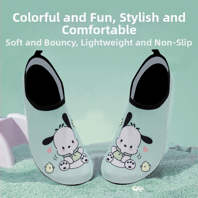 Παιδικά παπούτσια παραλίας για κολύμβηση και βαδίσματα σε ποτάμι — αντιολισθητική σόλα από καουτσούκ, επάνω μέρος από Lycra, γρήγορο στέγνωμα, χαμηλό προφίλ