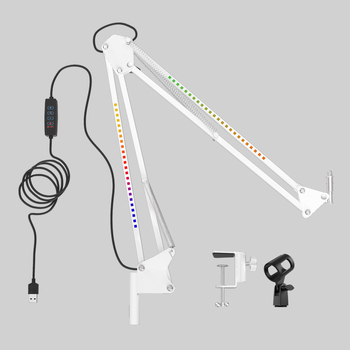 Suport de microfon de birou pliabil pentru gaming și streaming live – NB-35 set, încărcare maximă 2 kg, reglaj 180°, șuruburi 1/4 inch și 3/8 inch