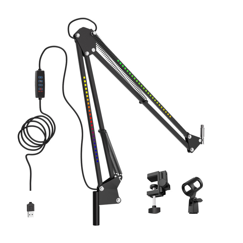 Suport de microfon de birou pliabil pentru gaming și streaming live – NB-35 set, încărcare maximă 2 kg, reglaj 180°, șuruburi 1/4 inch și 3/8 inch