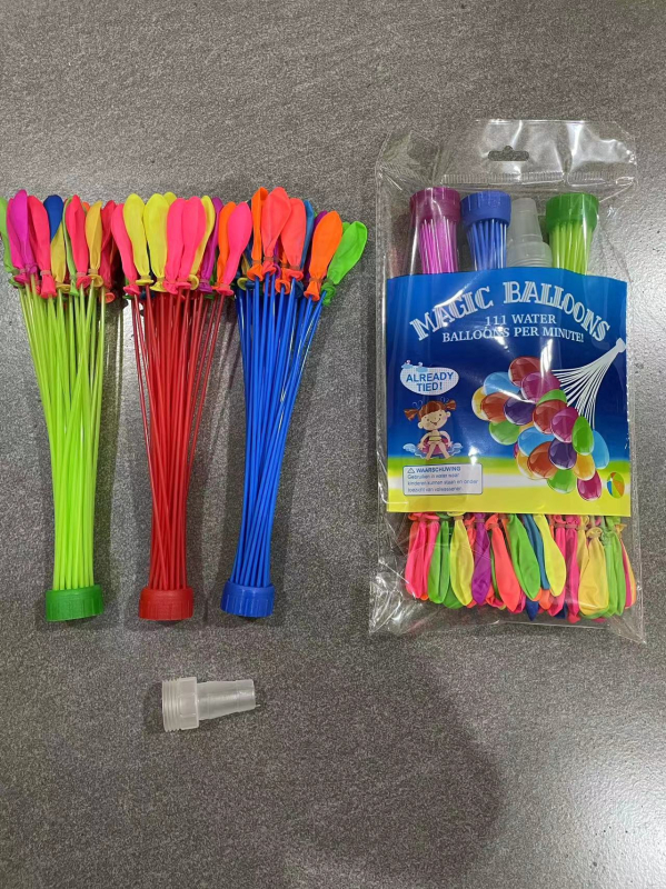 Lateks baloni za vodenu borbu – 111 kom / 37 kom po paketu; Pakiranje: OPP; Materijal: latex; Funkcija: vodena borba.