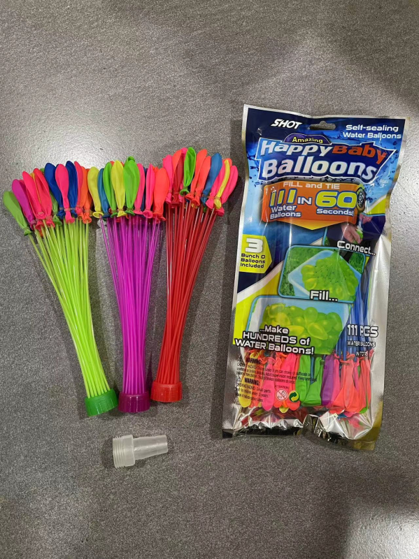 Lateks baloni za vodenu borbu – 111 kom / 37 kom po paketu; Pakiranje: OPP; Materijal: latex; Funkcija: vodena borba.