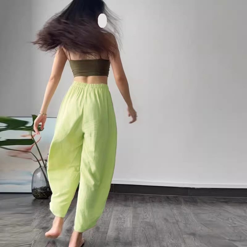 Női mindennapi nadrág magas derekú, cropped hossz, 70–80% pamut, slim fazon, japán–koreai lazító stílus