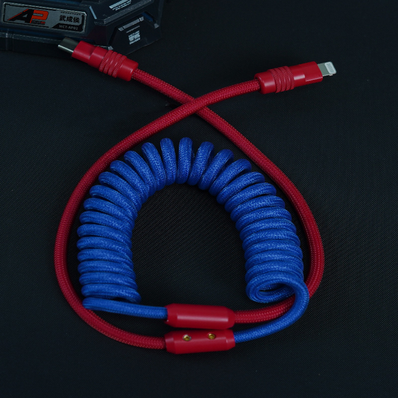 Ručno izrađeni kabel za punjenje s oprugom, 27W brzo punjenje, do 100W, Lake Knight DIY