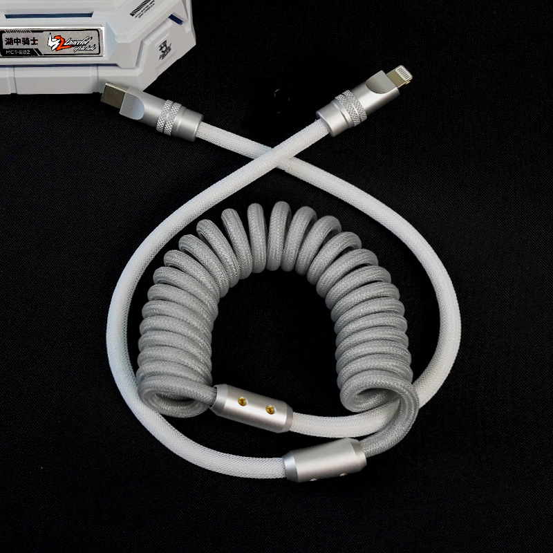 Ručno izrađeni kabel za punjenje s oprugom, 27W brzo punjenje, do 100W, Lake Knight DIY