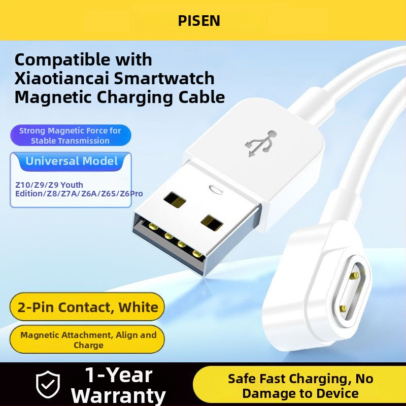 Pisen magnetický nabíjací kábel pre detské inteligentné hodinky – kompatibilný s modelmi z10, z9, z9 youth edition, z8, z7a, z6a, z6s, z6pro