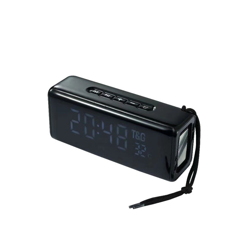 Ceas de noptieră cu încărcător wireless și difuzor Bluetooth – Bluetooth 5.0, 2 difuzoare, baterie încorporată 1000–1200mAh, putere 10W, rază 10 m