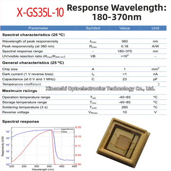 SiC fotodiódás UV detektor, UV vevőcső, 3535/2835 csomagolás, orvosi COD víz mérése