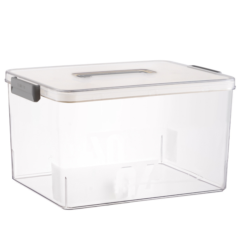 Prozirna PET kutija za pohranu s ručkom i poklopcem, 25 L, višenamjenski organizator za donje rublje, čarape i igračke
