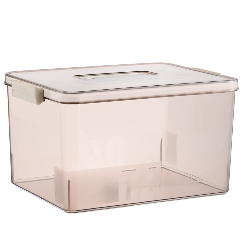 Prozirna PET kutija za pohranu s ručkom i poklopcem, 25 L, višenamjenski organizator za donje rublje, čarape i igračke