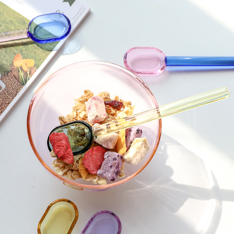 Staklena žlica za desert | Marka: Miss Jiang | Ispis logotipa: Da | Prilagodba: Da | Licencirana privatna marka: Da