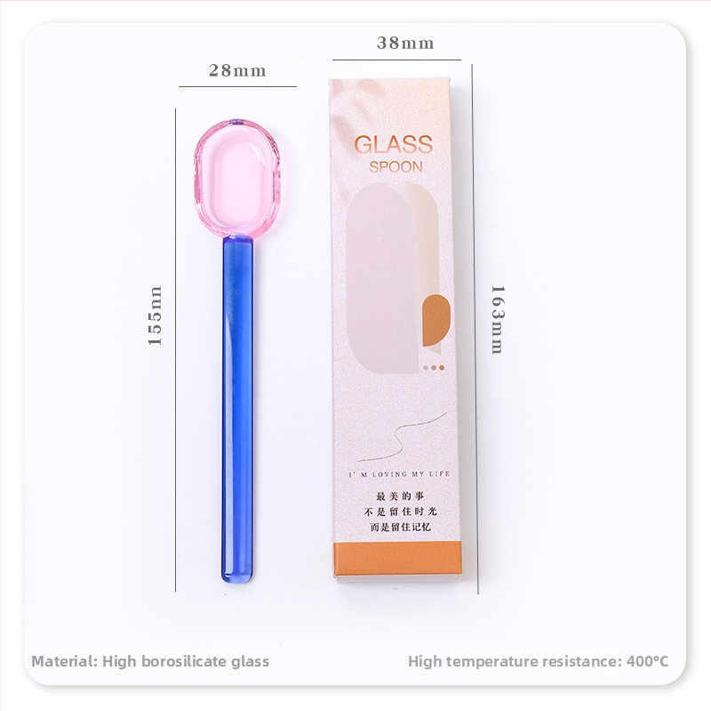Staklena žlica za desert | Marka: Miss Jiang | Ispis logotipa: Da | Prilagodba: Da | Licencirana privatna marka: Da